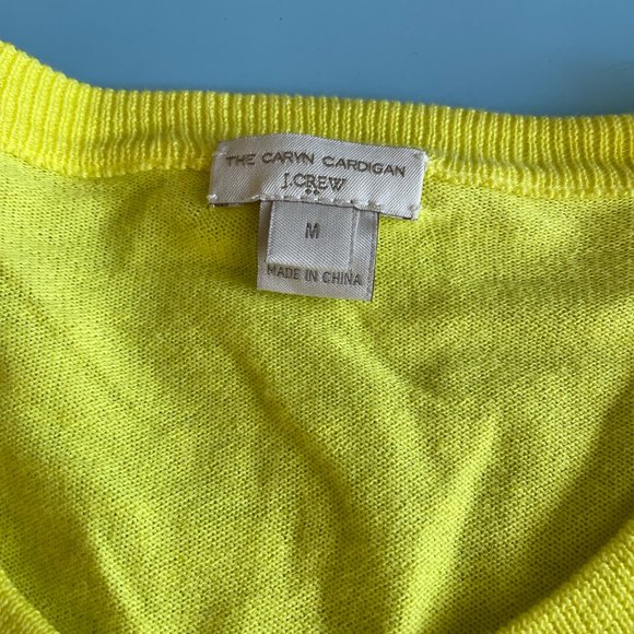 J. CREW CLASSIC CARYN CARDIGAN IN BRIGHT YELLOW - Picture 6 of 6